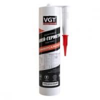 Клей-герметик (мастика) акриловый универсальный прозрачный 0,28кг картридж VGT неморозостойкий