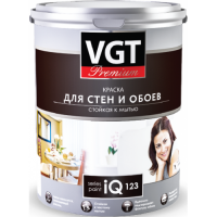 Краска VGT PREMIUM для стен и обоев IQ 123 база А стойкая к мытью 0,8л (1,2кг)