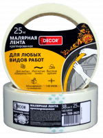 Лента малярная DЕCOR 38 мм х 25 м, креппированная 140 мкм