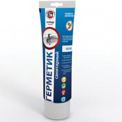 Герметик акриловый санитарный белый 0,35кг туба с носиком VGT неморозостойкий