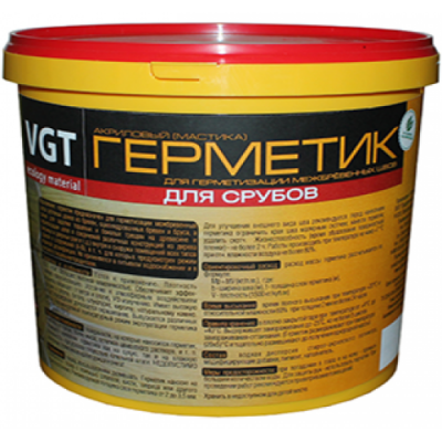 Герметик акриловый (мастика) для срубов сосна 7кг VGT неморозостойкий