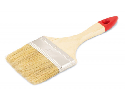 Кисть флейцевая 100 мм, толщина 11, светлая щетина, лакированная ручка Колор Эксперт