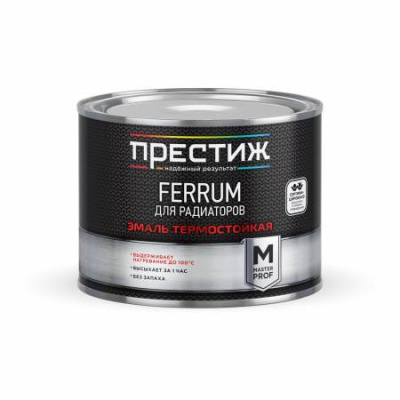 Эмаль ПРЕСТИЖ акриловая термостойкая для радиаторов белая 0,4кг