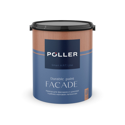 Краска Poller A.R.T. латексная глубокоматовая для фасадов и цоколей База С белая 2,5 л