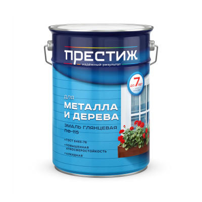 Эмаль ПРЕСТИЖ ПФ-115 белая глянцевая ГОСТ 6кг
