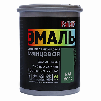 Эмаль акриловая глянцевая "Palizh" зеленый мох RAL 6005 1 кг