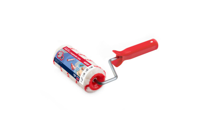 Валик 18 см в сборе полиамид (красные полоски) d 8 мм Мастер для водных красок "Акор"