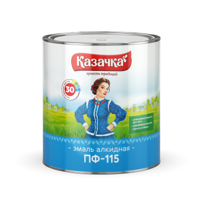 Эмаль КАЗАЧКА ПФ-115 голубая глянцевая 2,8кг