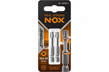 Бита torsion Tx30-50 E6.3, 2шт карта STRONG