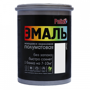 Эмаль акриловая полуматовая "Palizh" белая база А 1,1 кг