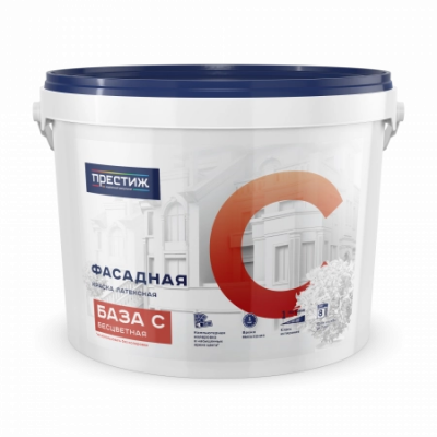 Краска Престиж ВД латексная фасадная База С 9 л