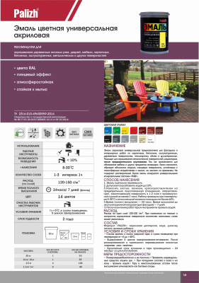 Эмаль акриловая глянцевая "Palizh" оксид красная RAL 3009 1 кг